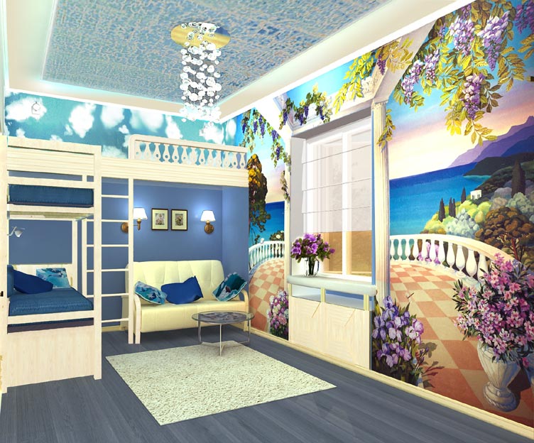 Дизайн-проект комнаты в морском стиле